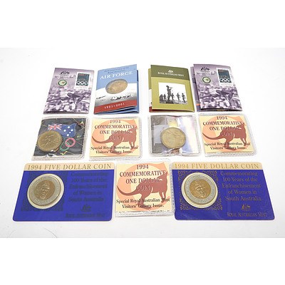 Group of Uncirculated Coins, Including Three 1994 Commemorative $1 Coin, Two 2000 Olympic Coins and More