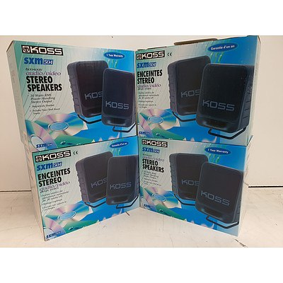 Koss SXM504 Two-Way 30 Watt Stereo Speakers - Lot of 4 RRP over $400 - Brand New