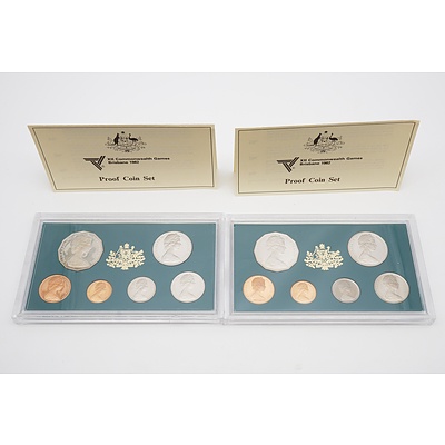1982 XII Commonwealth Games Brisbane Coins Sets, Including Two Proof Coins Sets and $10 Silver Proof Coin