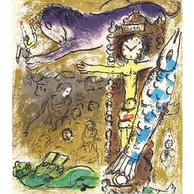 Jean Miro Lithograph in Colours on Hand Wove Paper, and a Marc Chagall Unframed Lithograph 