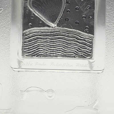 Kosta Boda Domino Series Silver Heart Dish, by Bertie Vallien