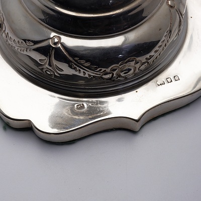 Pair of Hand Made Antique Art Nouveau Sterling Silver Candlesticks