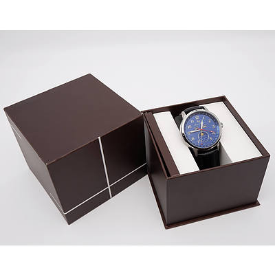 LUCIEN PICCARD QUARTZ MEN'S LEATHER WATCH