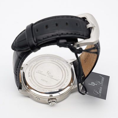 LUCIEN PICCARD QUARTZ MEN'S LEATHER WATCH