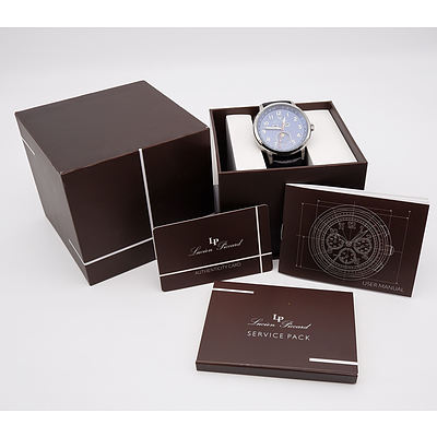 LUCIEN PICCARD QUARTZ MEN'S LEATHER WATCH