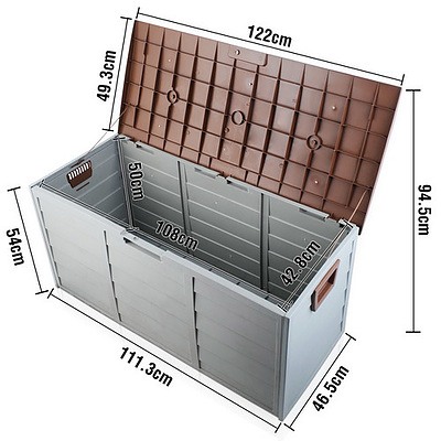 290L Outdoor Weatherproof Storage Box - Brown
