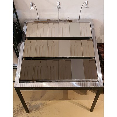 Angled Display Table With Mirror Finish