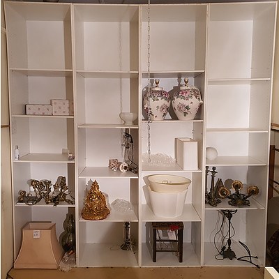 White Laminate Floor to Ceiling Shelving - Lot of 4