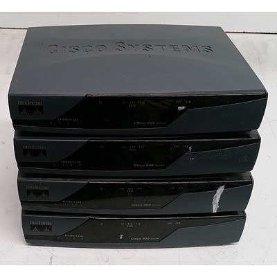Cisco 800 Series Routers - Lot of Four