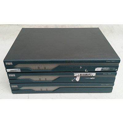 Cisco 1800 Series Integrated Service Routers - Lot of Three