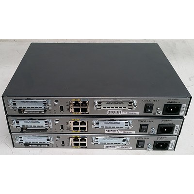 Cisco 1800 Series Integrated Service Routers - Lot of Three