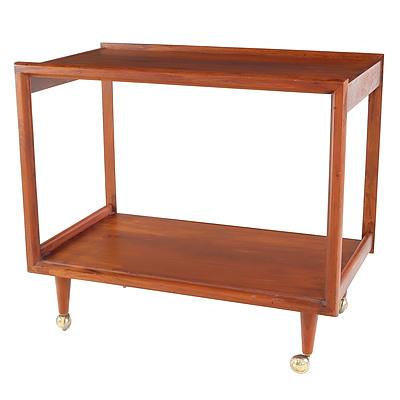 Retro 1960s Solid Teak Drinks Trolley