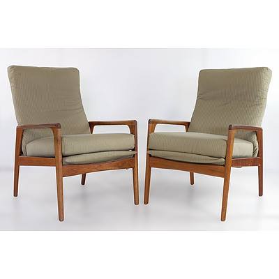 Pair of Retro 1960's Teak Armchairs