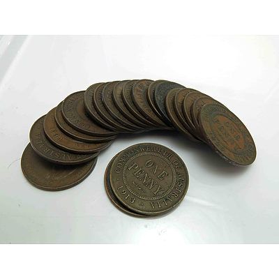 Australia: Collection of George V (1911-1936) Pennies (X20)