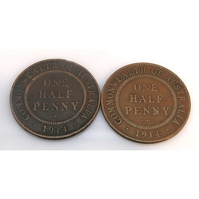 Australia: 1914 Halfpennies (X2)