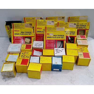 Lot of Assorted New Bosch Spark Plug Leads and Distributor Caps