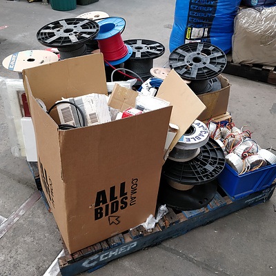 Pallet Lot Of Cable, 1RU Mounting Kits, PowerTran Torodial Transformers