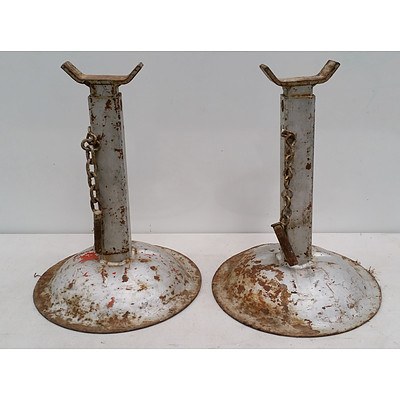Two Metal Locking Pin Jack Stands
