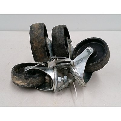 Four Large Screw in Pivoting Castor Wheels
