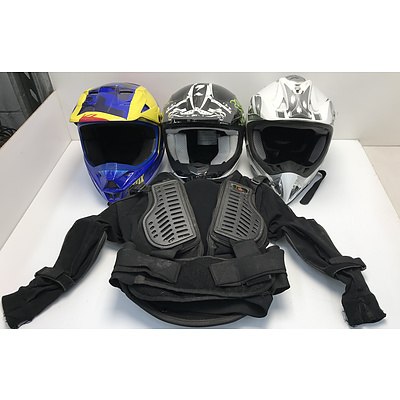 Motorbike Helmets Including Fox and Protective Wear
