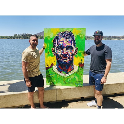 Signed Portrait of Canberra Raiders captain Jarrod Croker by Christopher Paul Tóth