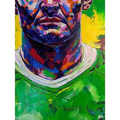 Signed Portrait of Canberra Raiders captain Jarrod Croker by Christopher Paul Tóth