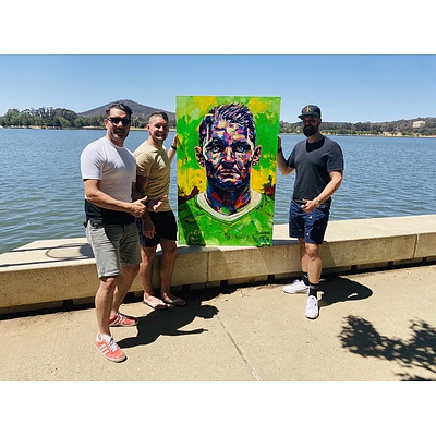 Signed Portrait of Canberra Raiders captain Jarrod Croker by Christopher Paul Tóth