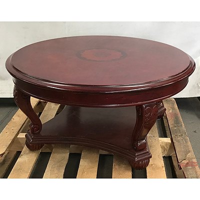Round Wooden Table in Dark Mahogany Colour