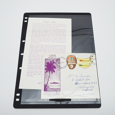1973 Tonga 'Tin Can Mail' Stamp Cover with contents