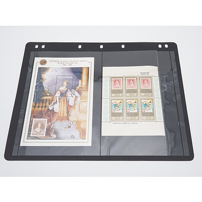 New Zealand Miniature Sheet Stamp Blocks, Circa 1980's