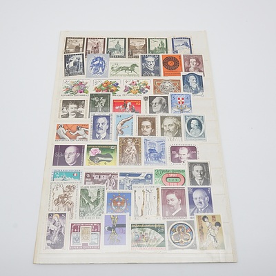 Two Pages of Austrian Stamps, Circa 1970's