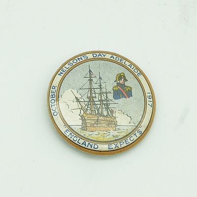 Oct 1917  Nelson's Day Adelaide - England Expects Badge - WW1