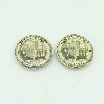 2 x 1918 Henley Beach SA Regatta Badges