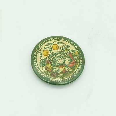 1910 Campbelltown Athelstone & District WW1 Patriotic Carnival Badge