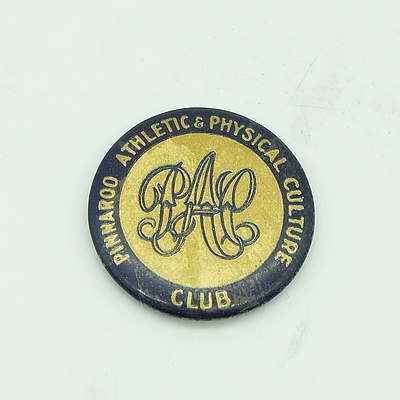 Pinnaroo Athletic & Physical Culture Club Badge - Circa 1910's