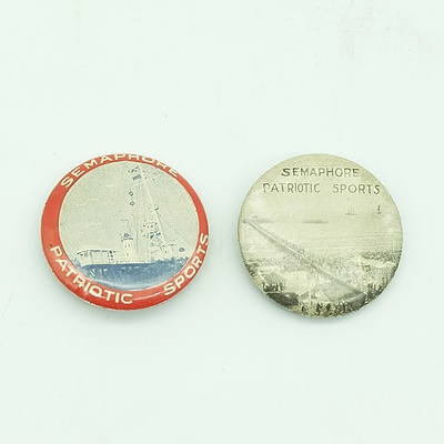 2 x 1920 Semaphore Patriotic Sports Badges