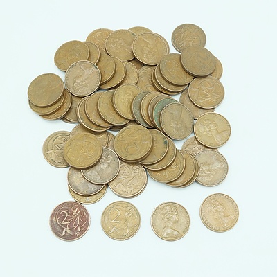 Lot of 63 - 1966 Australian Two Cent Coins