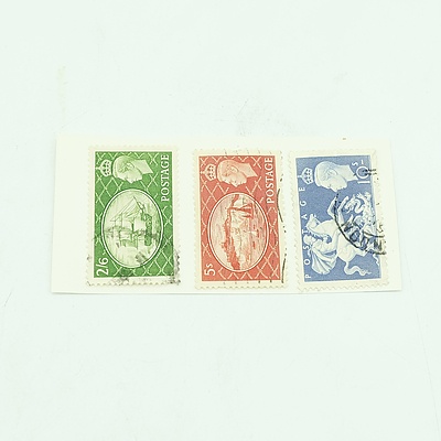 1951 KGVI 2/6, 5s & 10s Great Britain Stamp Set