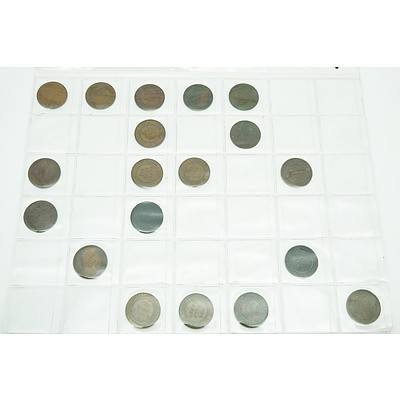 Group of 109 Australian Half Pennies and Pennies
