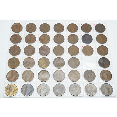 Group of 109 Australian Half Pennies and Pennies