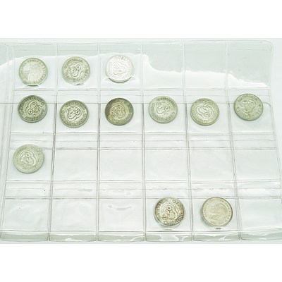 Group of 79 Australian Shillings, Six Pence, Three Pence