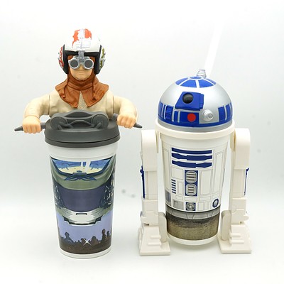 Two 1999 Star Wars Episode I The Phantom Menace Promotional Cups, Including R2-D2 and Anakin