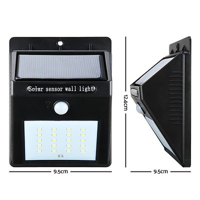 Set of 2 LED Solar Powered Motion Sensor Lights