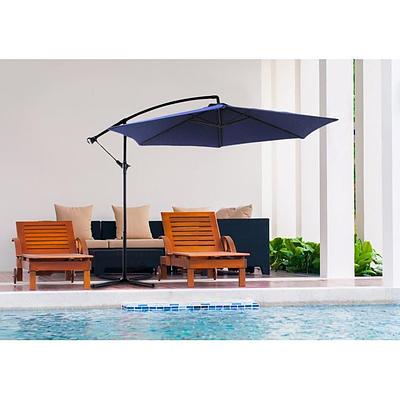 Milano Outdoor 3M Navy Cantilever Umbrella with Full Length Protective Cover