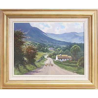 Michael McCarthy (Ireland, Australia 1940-) The Road to the Mountains, Oil on Board