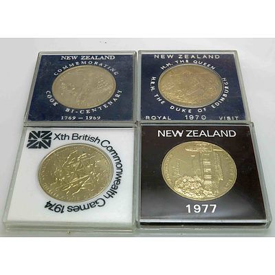 Collection Of Cased NZ Dollars (X4)
