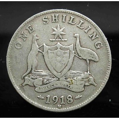 Aust: George V 1918 Silver Shilling