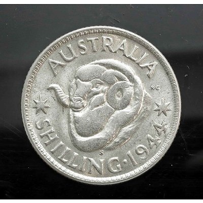 Aust: Silver Shilling 1944 S (San Francisco Mint)