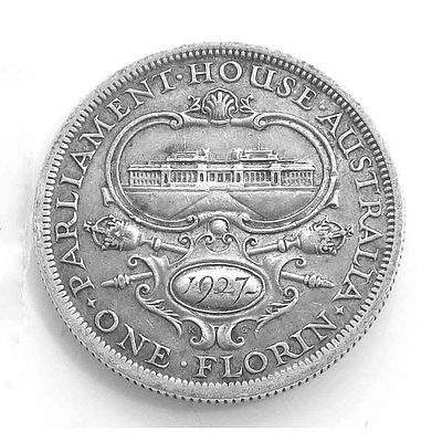 Aust: Silver Florin 1927 Canberra