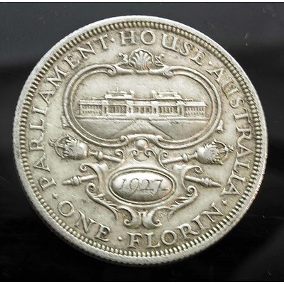 Aust: George V Sterling Silver Florin 1927 Canberra